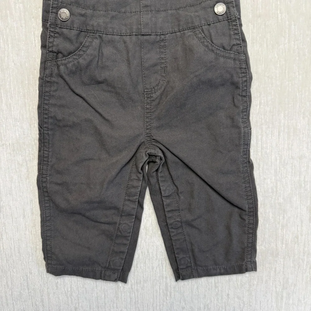 Carter's Little Scout Overalls Bib Baby Boys 9 Months Gray Cotton Outdoor Expert